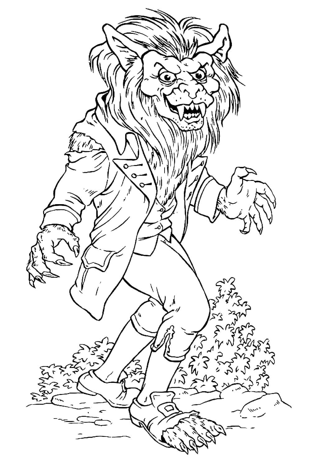 Ominous Werewolf  Coloring Page