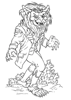 Ominous Werewolf  Coloring Page