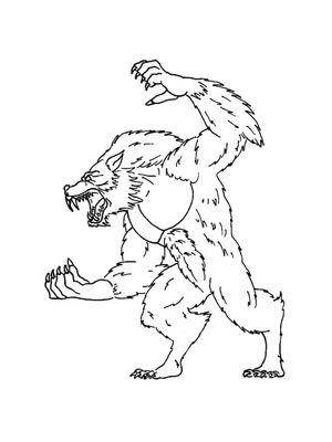 Terrifying Werewolf Coloring Page