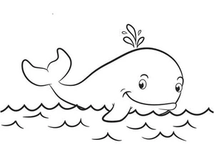 Adorable Whale Coloring Page