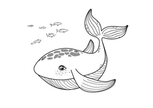 Cute Whale Coloring Page