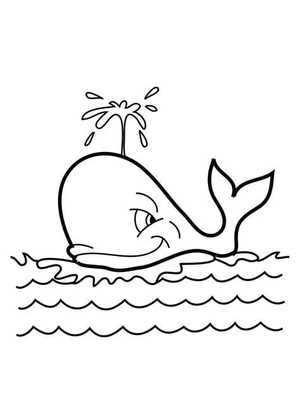 Happy Whale Coloring Page