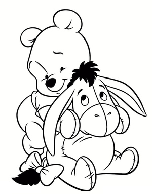 Adorable Winnie the Pooh and Eeyore