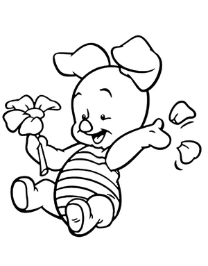 Cute Piglet Coloring Page