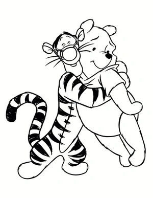 Tigger and Pooh Coloring Page