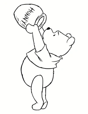 Winnie the Pooh and the Empty Honey Jar Coloring Page