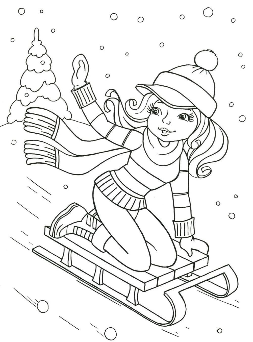 Winter Beauty Coloring Page