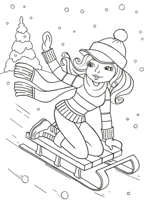 Winter Beauty Coloring Page