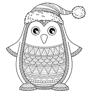 Winter Penguin Coloring Page