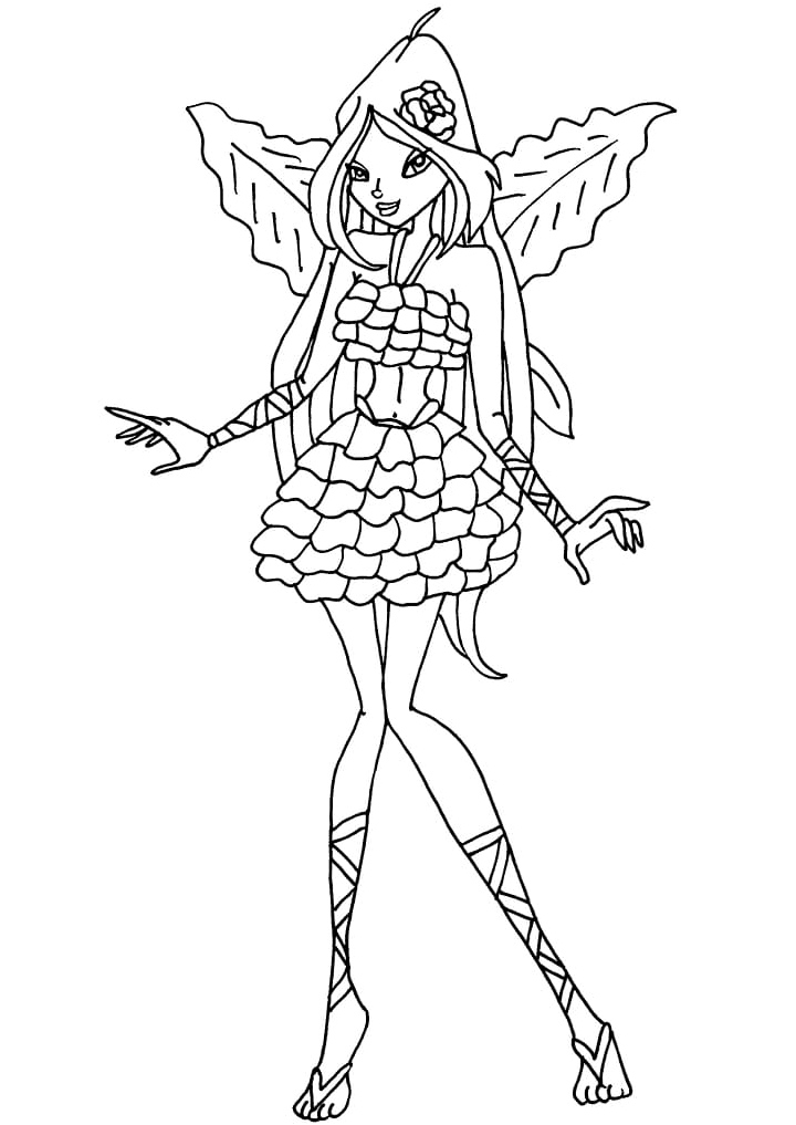 Beautiful Floral Fairy Coloring Page Coloring Page