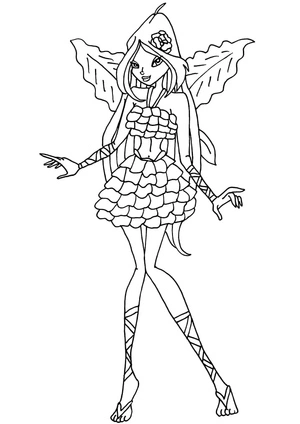 Beautiful Floral Fairy Coloring Page Coloring Page