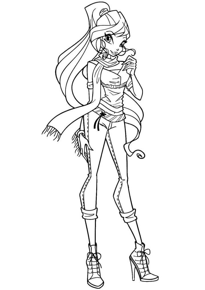 Bloom from the Lovely Winx Club Coloring Page