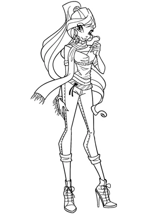 Bloom from the Lovely Winx Club Coloring Page