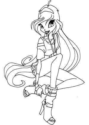 Bloom from Winx Club Printable Page. Coloring Page