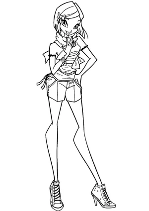 Printable Tecna Coloring Page for Winx Club Coloring Page