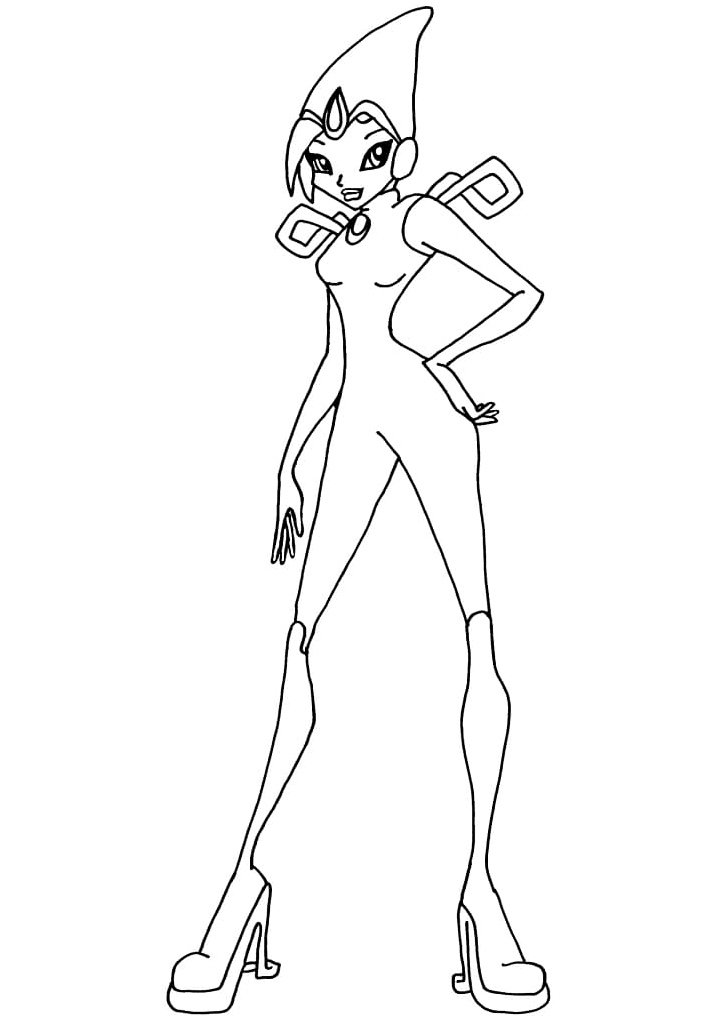 Tecna of the Winx Club Coloring Page