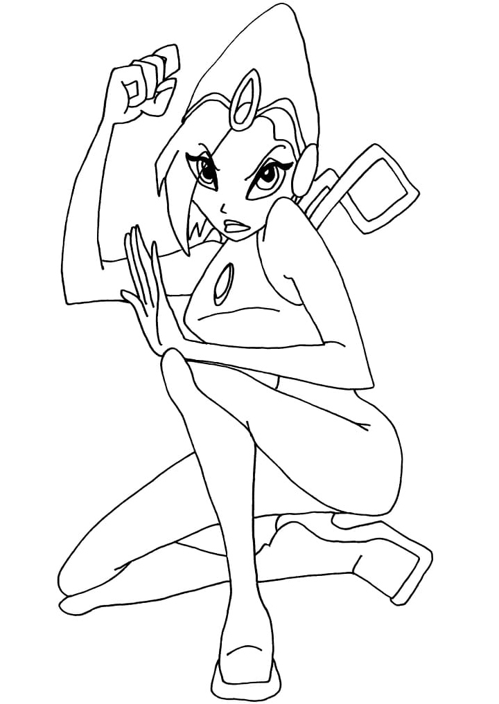 Tecna, the amazing Winx Club fairy Coloring Page