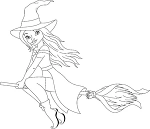 A Lovely Witch Coloring Page