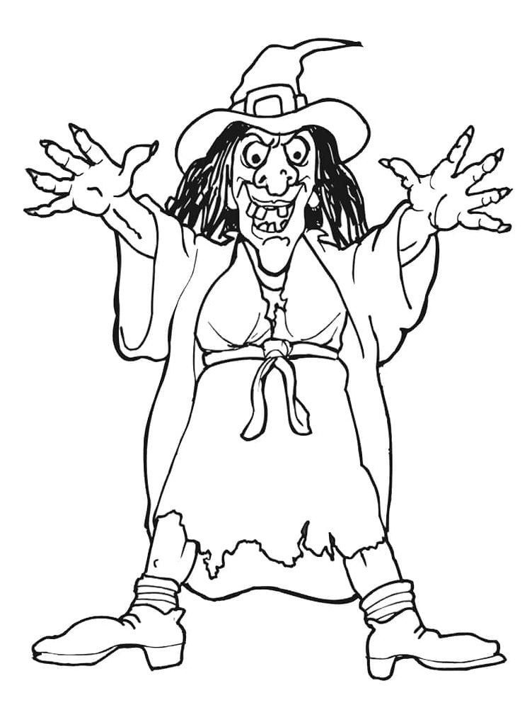 A Malevolent Sorceress Coloring Page