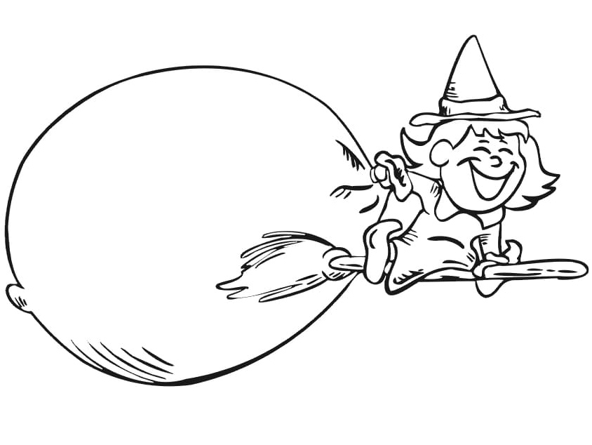 Adorable Young Sorceress Coloring Page