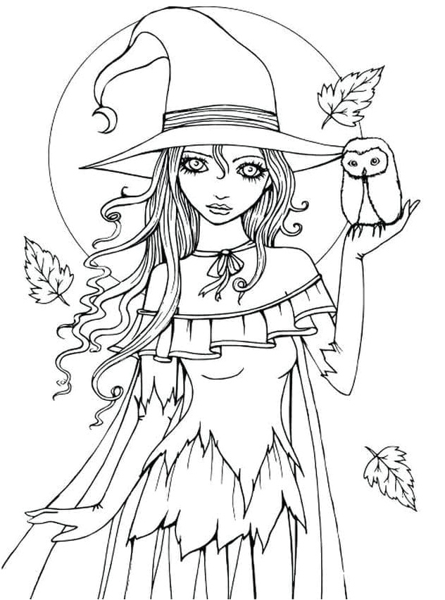 Beautiful Sorceress Coloring Page