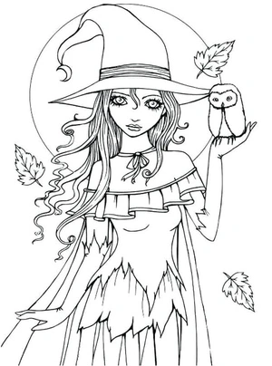 Beautiful Sorceress Coloring Page