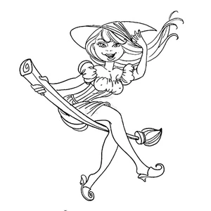 Charming Halloween Witch Coloring Page