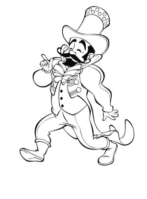 A Munchkin Villager Wearing a Hat Coloring Page