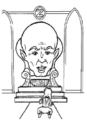 A wizard at the helm of the emerald city Coloring Page