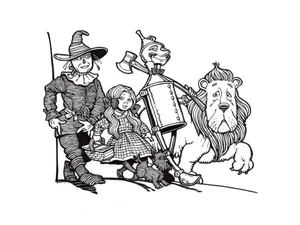 Can You Identify All the Characters by Their Names? Coloring Page