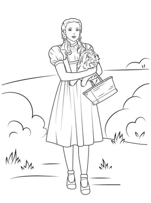 In the tale, Totoshka continues to show loyalty to the girl. Coloring Page