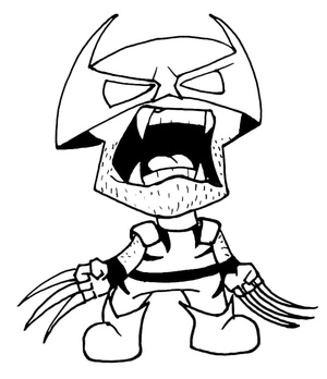 Cute Playful Wolverine Coloring Page