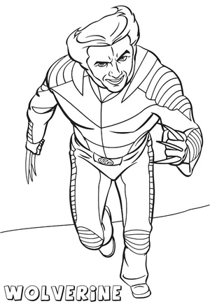 Happy Wolverine Coloring Page