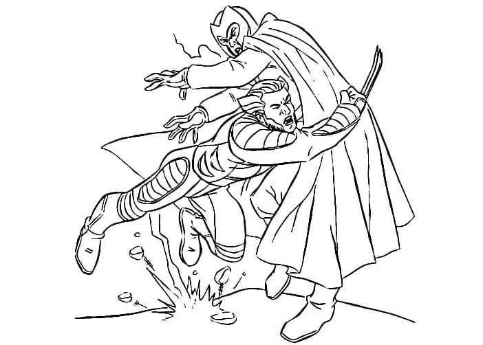 Wolverine battling Magneto Coloring Page