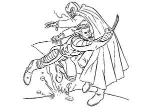 Wolverine battling Magneto Coloring Page