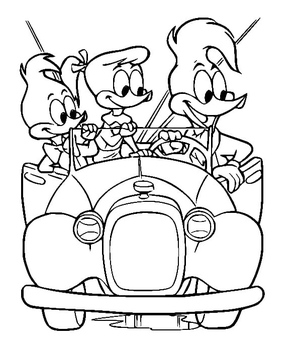 Woody Woodpecker Behind the Wheel