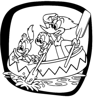 Woody Woodpecker on a Boat