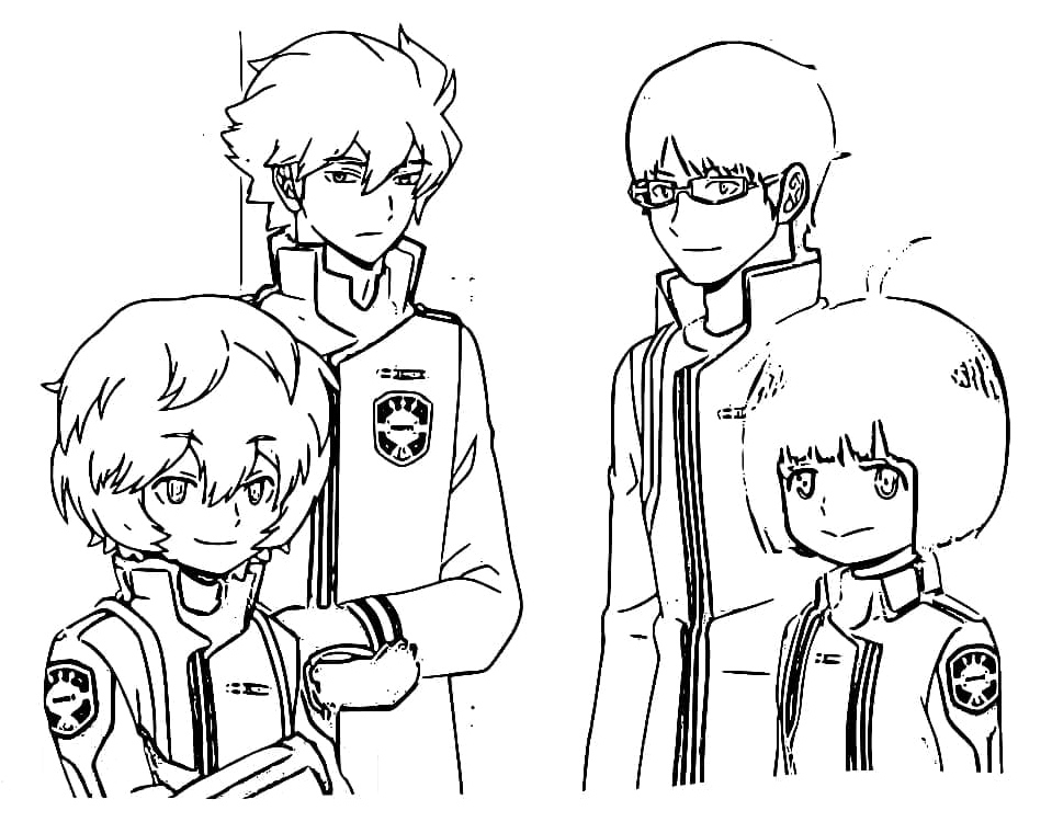 World Trigger Anime Characters Coloring Page