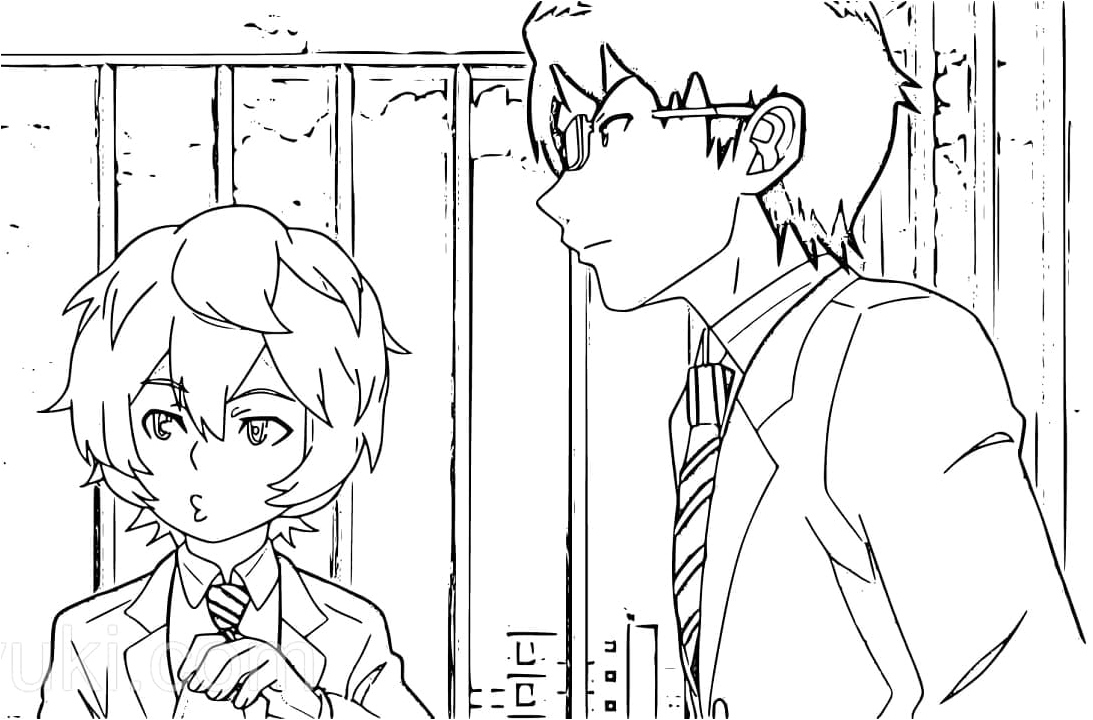 Yuma Kuga and Osamu Mikumo from the World Trigger Coloring Page