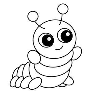 Adorable Earthworm Coloring Page