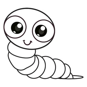 Adorable Happy Worm Coloring Page