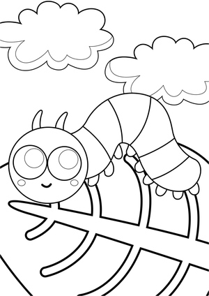 Adorable Worm on a Leaf