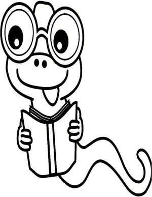Bookworm Coloring Page
