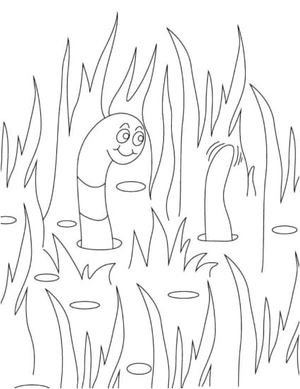 Colorful Worm Coloring Page