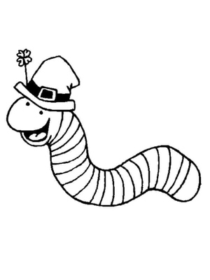 Freehand Worm Coloring Page