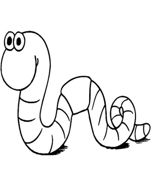 Worm Drawing Coloring Page
