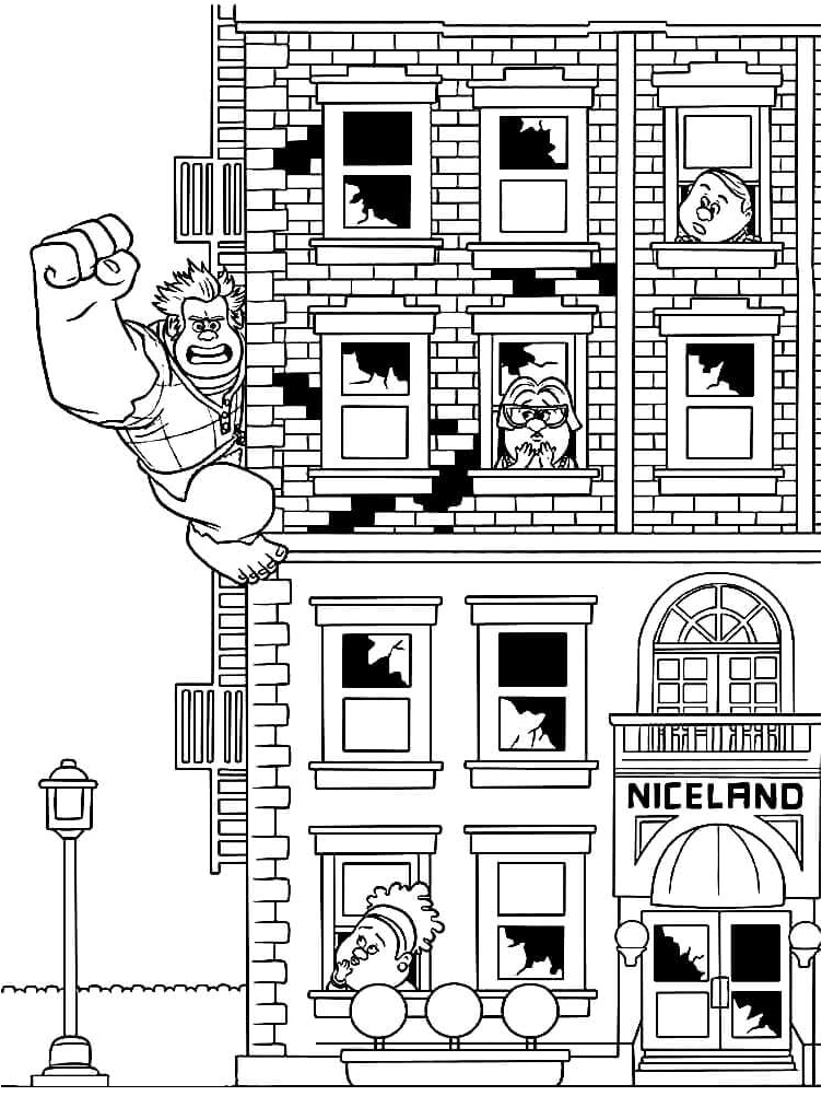 Ralph and His House Coloring Page