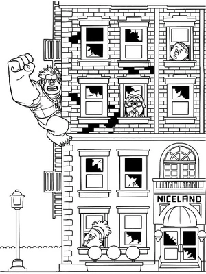 Ralph and His House Coloring Page