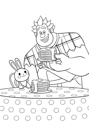Ralph and Pancakes Coloring Page