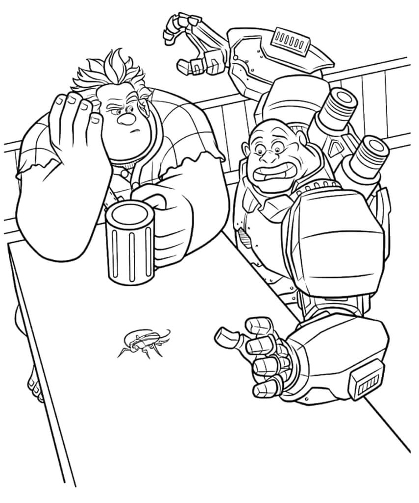 Ralph and the Robot Coloring Page